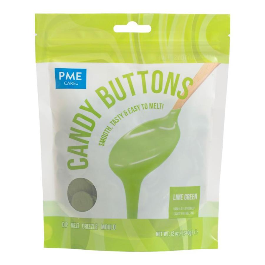 Candy Buttons -kuorrutenapit 340 g - PME, Limenvihreä