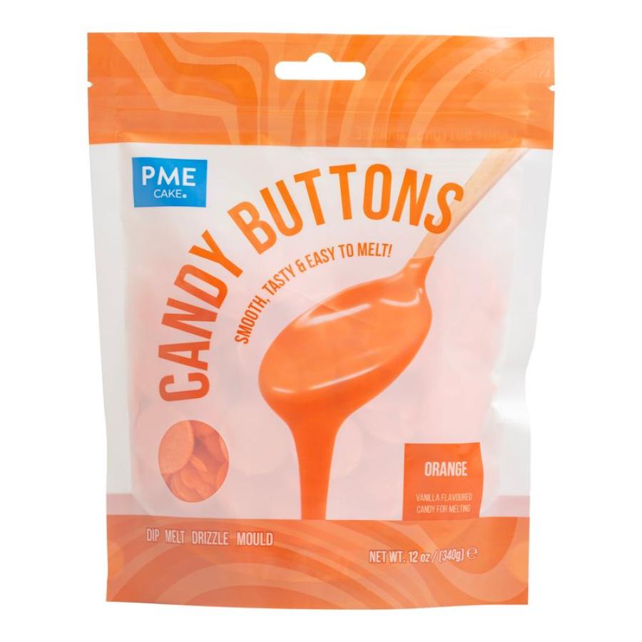 Candy Buttons -kuorrutenapit 340 g - PME, Oranssi