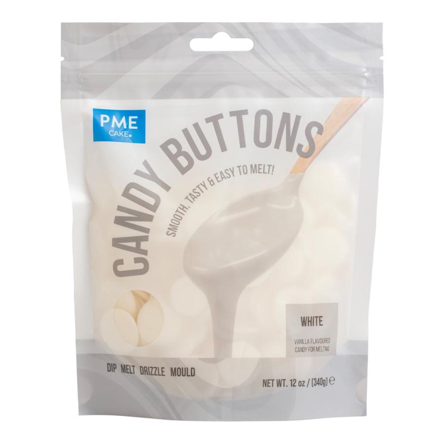 Candy Buttons -kuorrutenapit 340 g - PME, Valkoinen