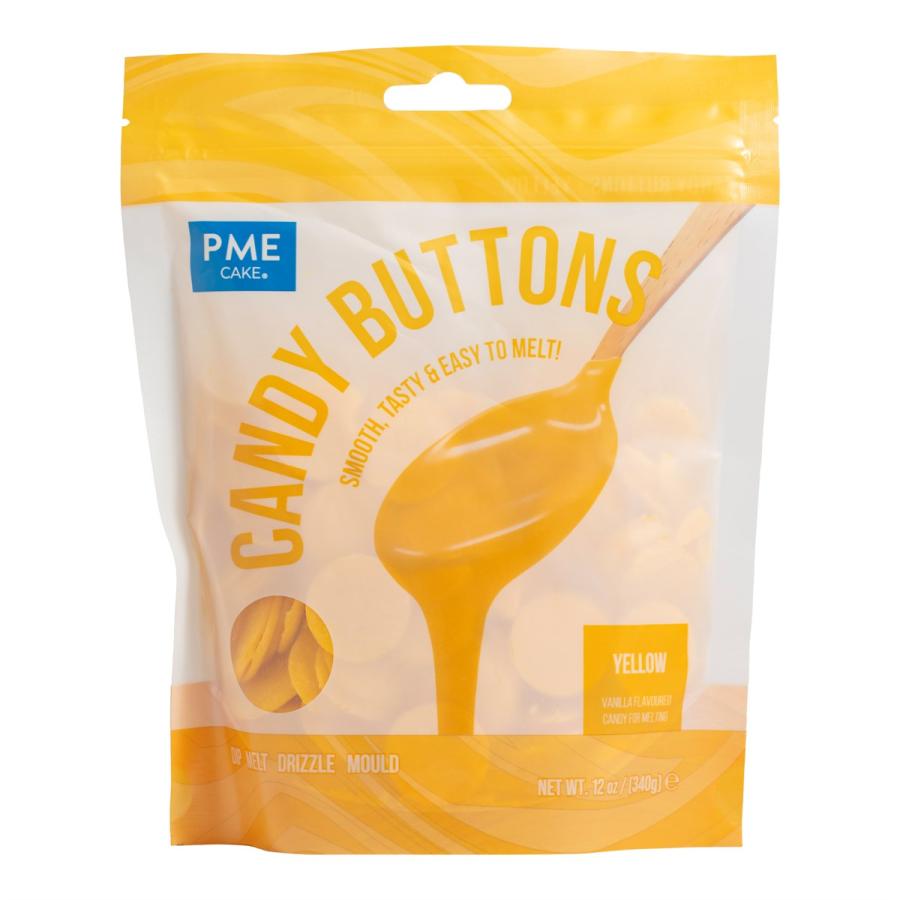 Candy Buttons -kuorrutenapit 340 g - PME, Keltainen