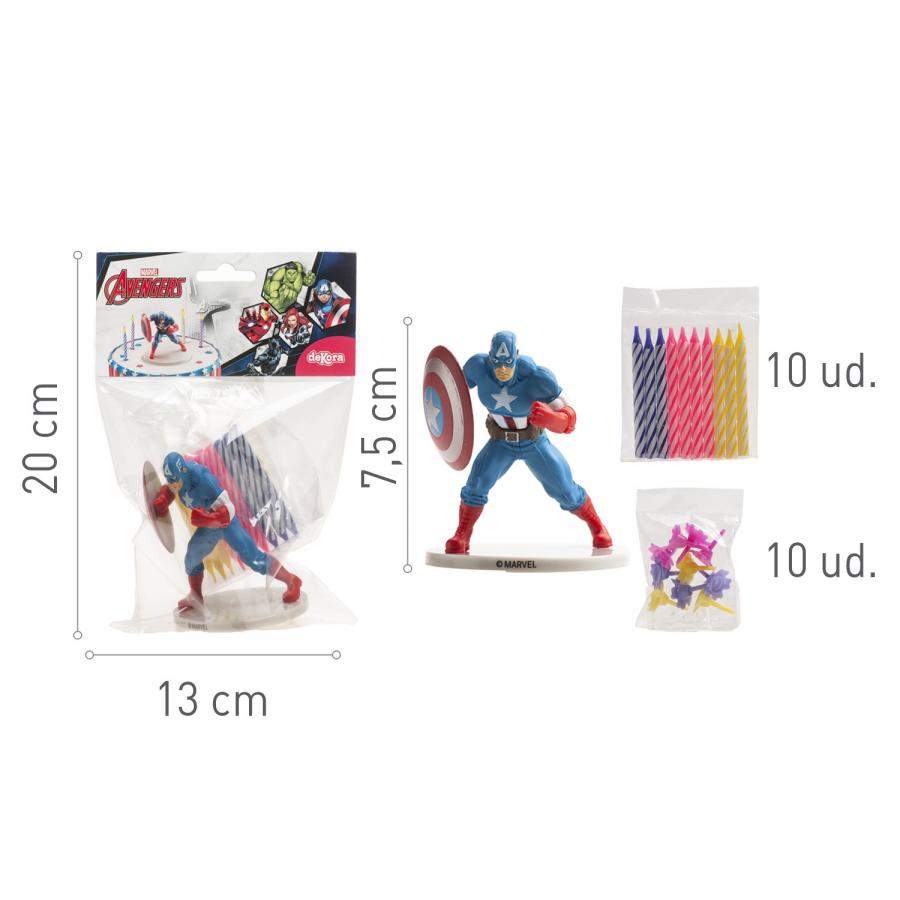 Kapteeni Amerikka / Avengers kakunkoriste 8 cm kynttilöillä