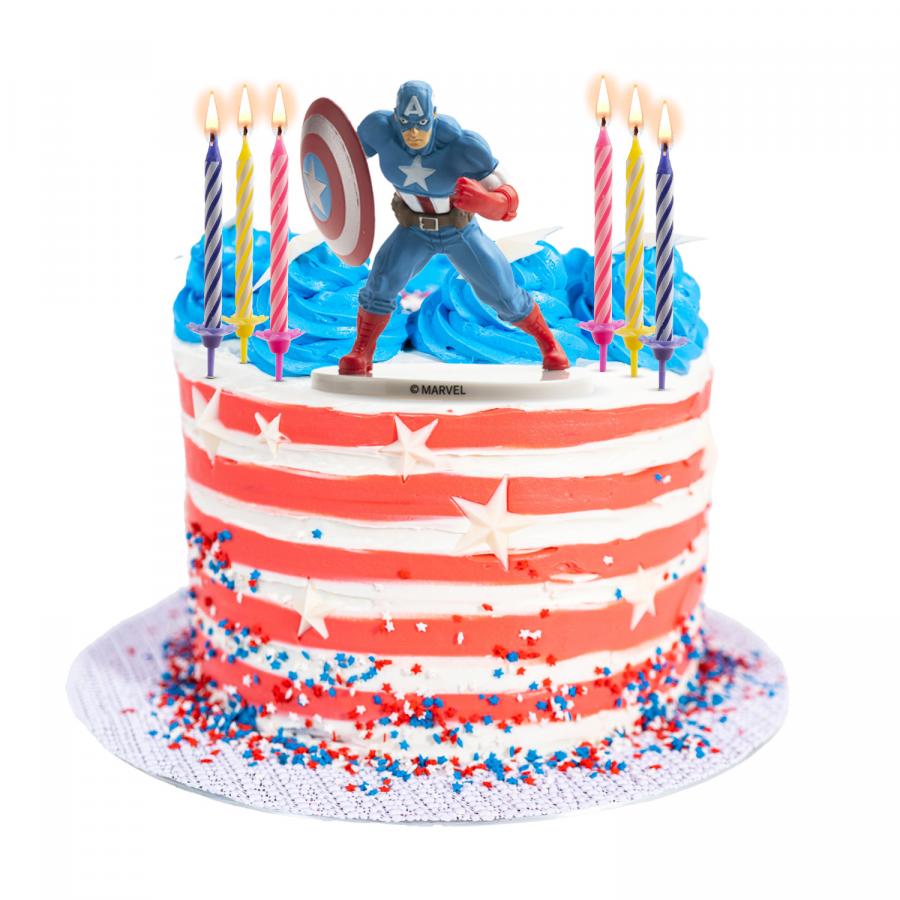 Kapteeni Amerikka / Avengers kakunkoriste 8 cm kynttilöillä