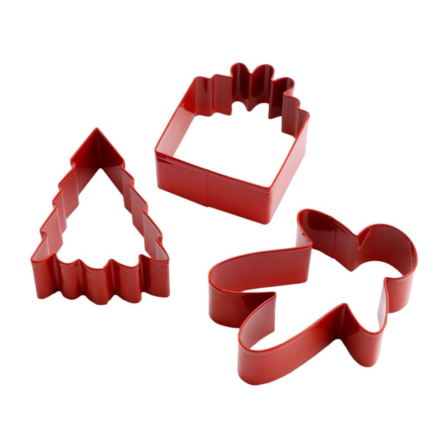 Pikkuleipämuottisetti kuusi, lahja ja piparkakku-ukko