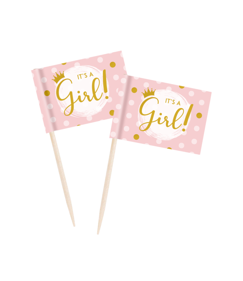 Cocktailtikut "It's a girl", 50 kpl