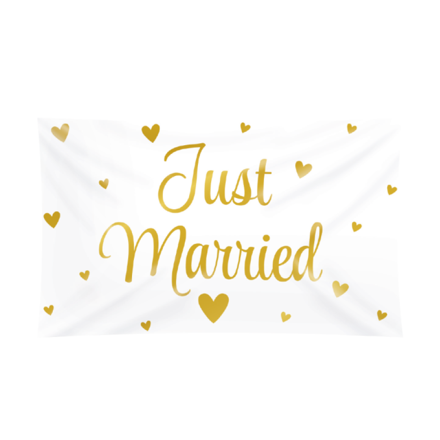 XXL Just Married lippu 150 x 90 cm