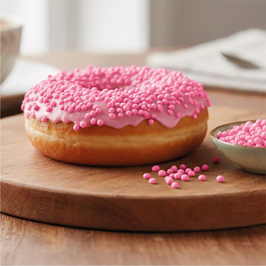 Syötävä koristerae pinkki mansikanmakuinen, 100 g - Dekora