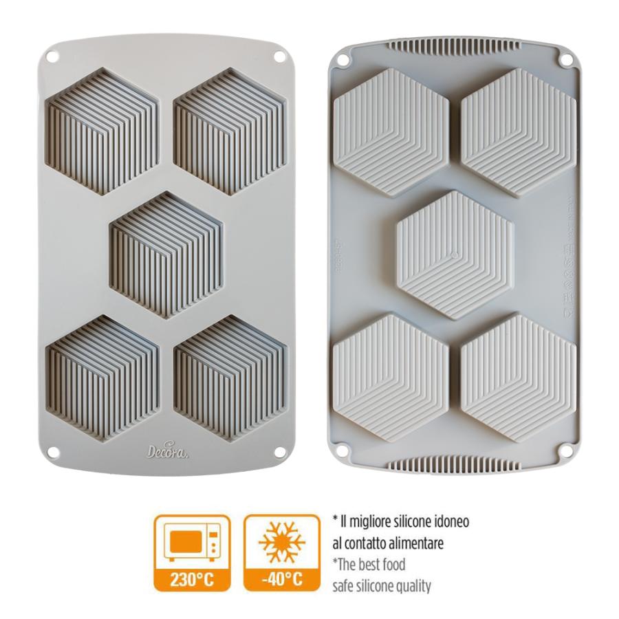 Silikoninen kuutiomuotti 8.7 x 7.7 x h 1.8 cm – 5 kpl - Decora