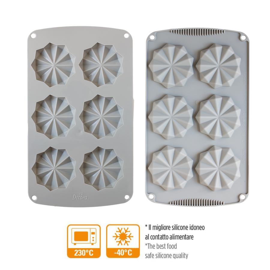 Silikoninen Happy Wheel -muotti, ø 7 x 2 cm – 6 kpl - Decora
