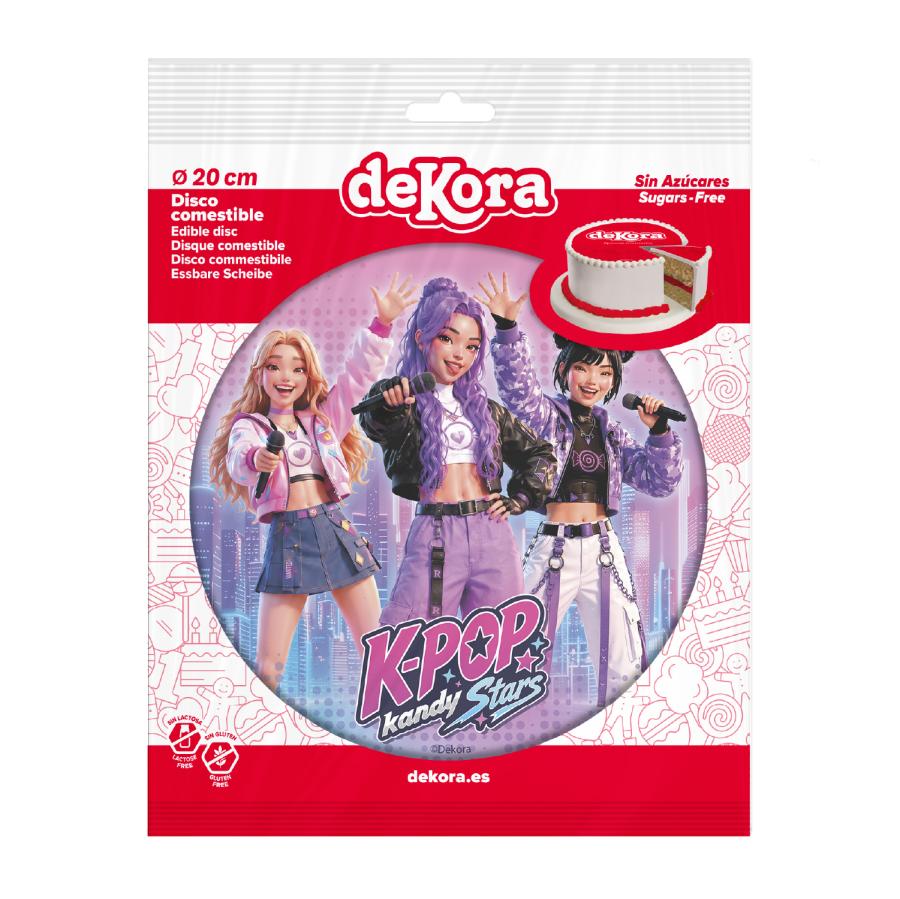 Syötävä kakkukuva K-Pop Kandy Stars, sokeriton, 20 cm
