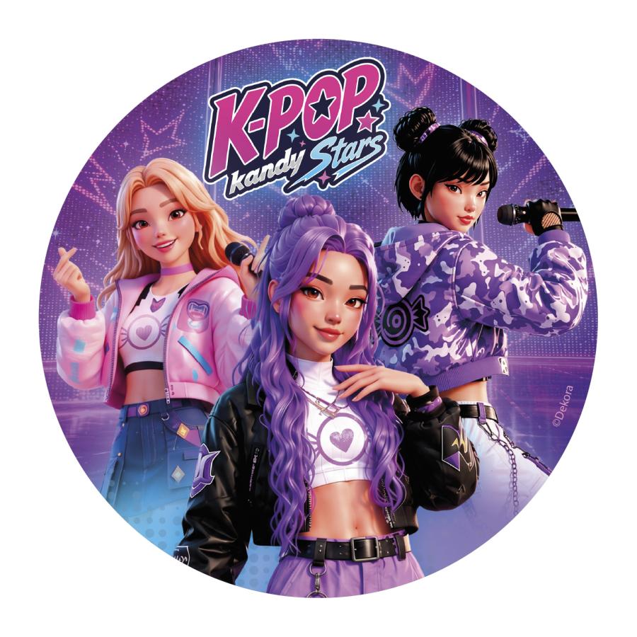 Syötävä kakkukuva K-Pop Kandy Stars, 20 cm