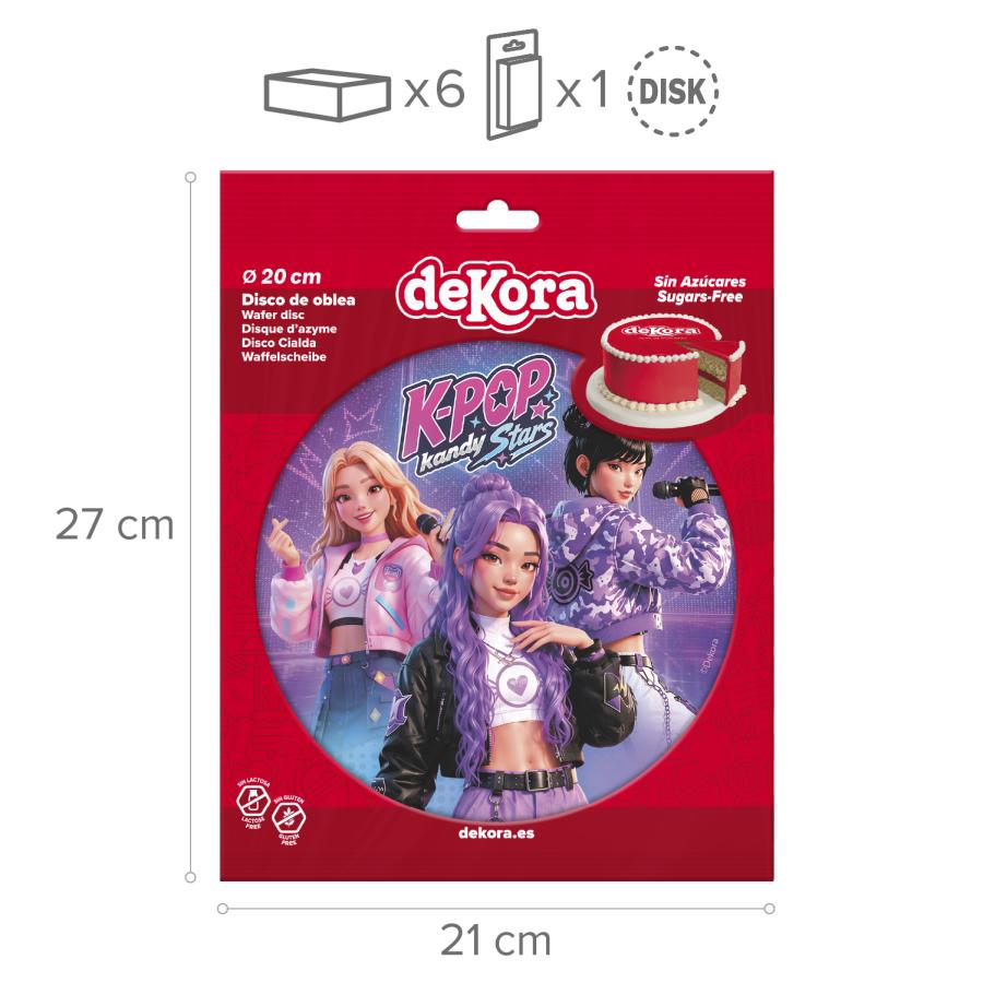 Syötävä kakkukuva K-Pop Kandy Stars, 20 cm