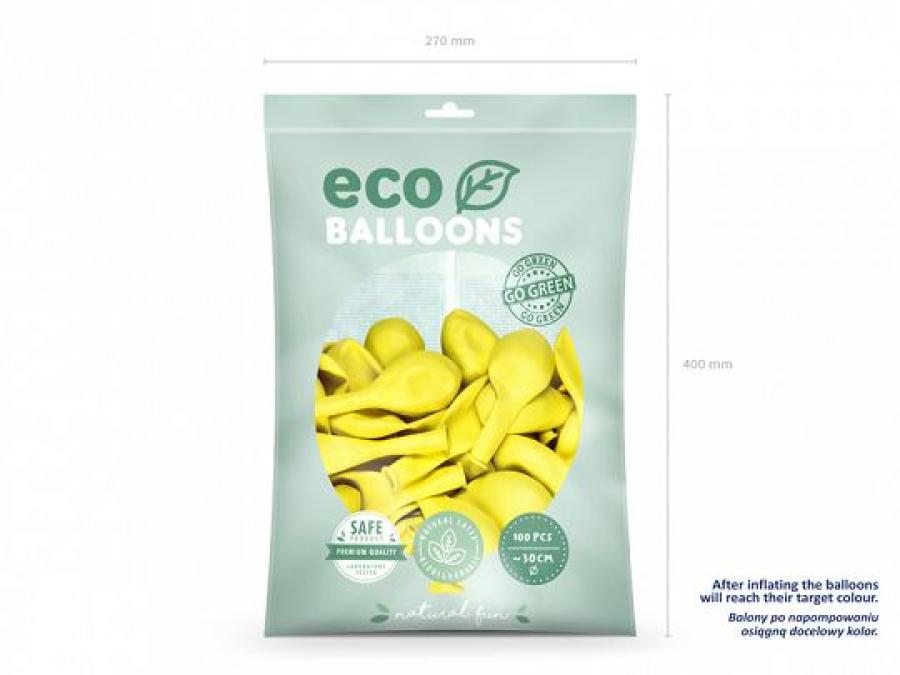 EKOilmapallo keltainen 100 kpl, 30 cm biohajoava