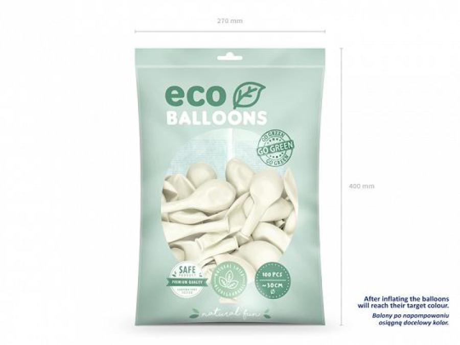 EKOilmapallo valkoinen 100 kpl, 30 cm biohajoava