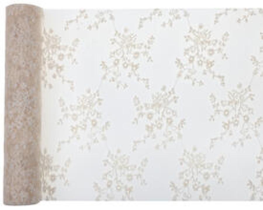 Pitsi kaitaliina ivory pienet kukat 25 cm, 2,5 m