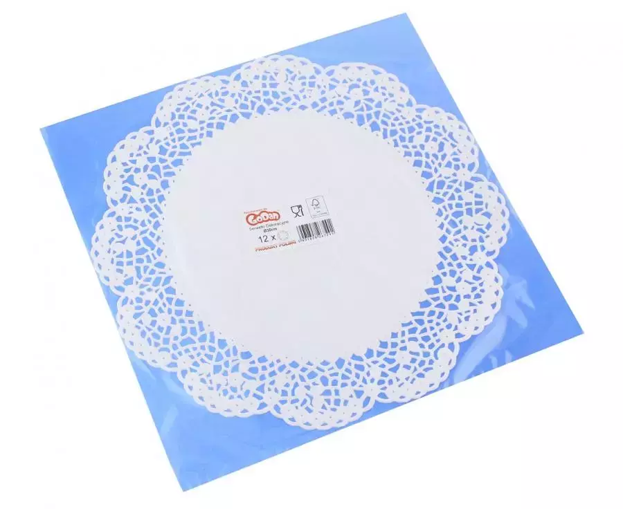 Kakkupaperi, valkoinen pyöreä 30 cm (12 kpl)