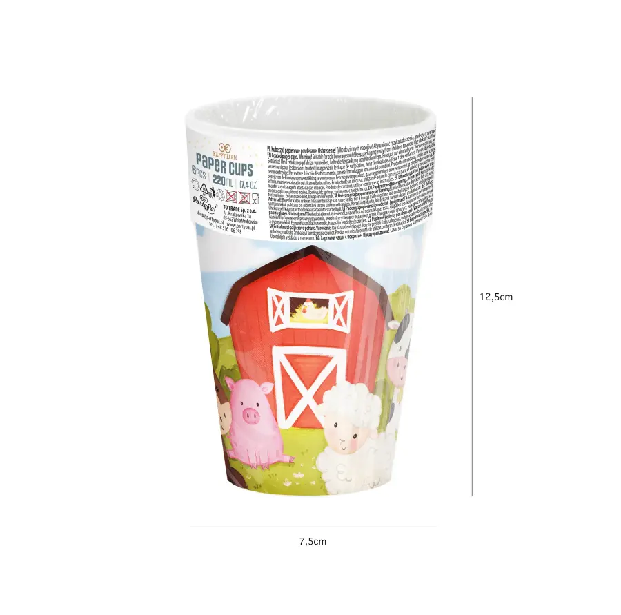 Farmi-paperimukit 220 ml, 6 kpl