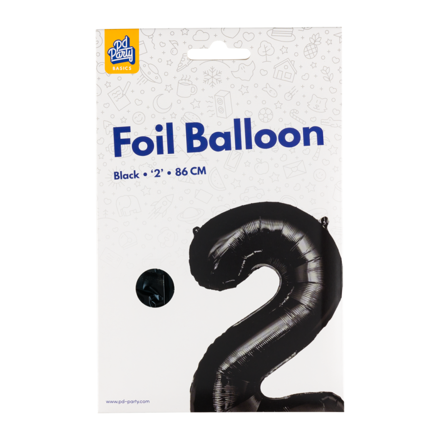 Foliopallo numero 2 musta, 86 cm