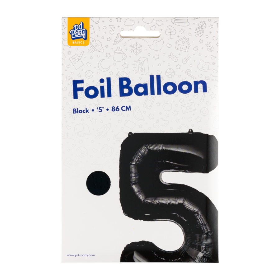 Foliopallo numero 5 musta, 86 cm