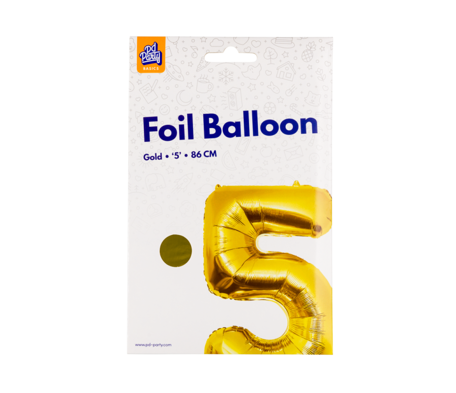 Foliopallo numero 5 kulta, 86 cm