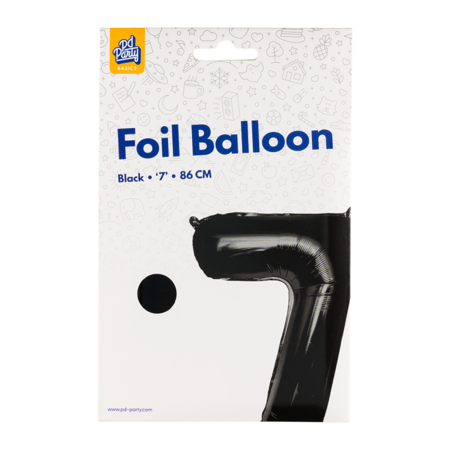 Foliopallo numero 7 musta, 86 cm
