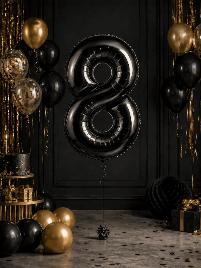 Foliopallo numero 8 musta, 86 cm