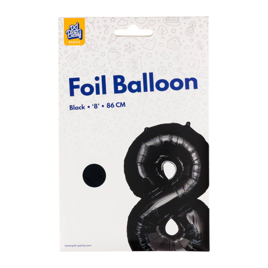 Foliopallo numero 8 musta, 86 cm