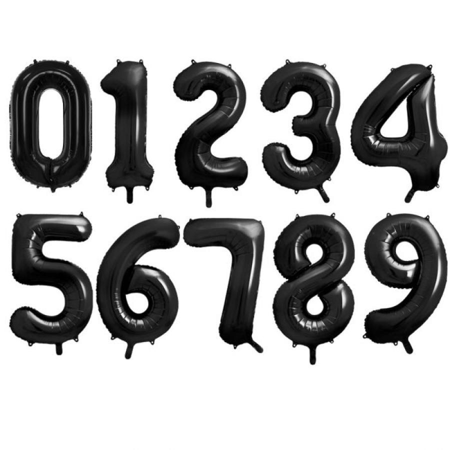 Foliopallo numero, musta, 86 cm (numerot 0-9)