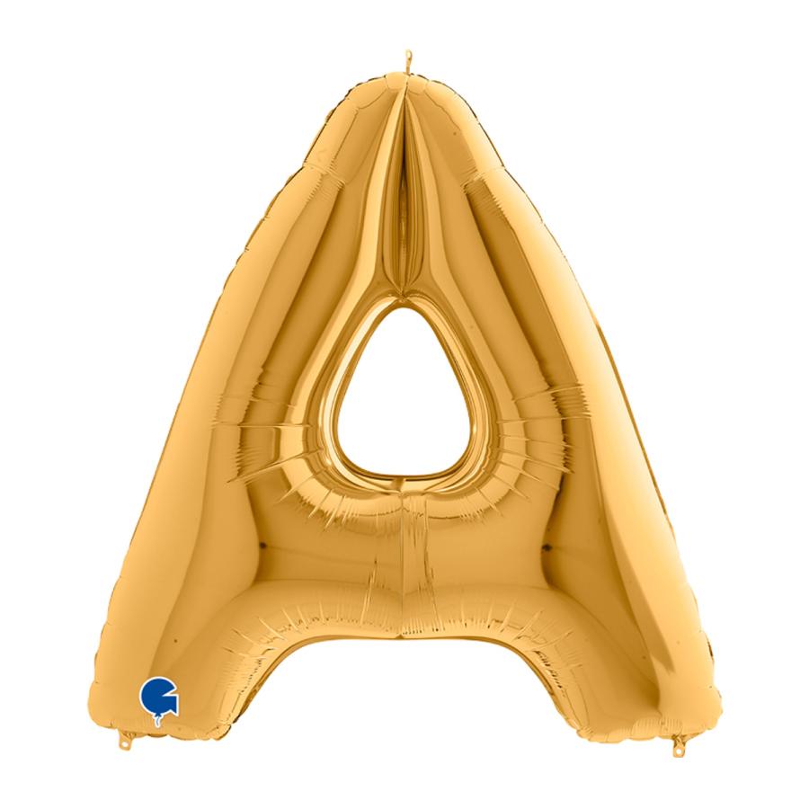 Suuri foliopallo A kirjain kulta (100 cm)