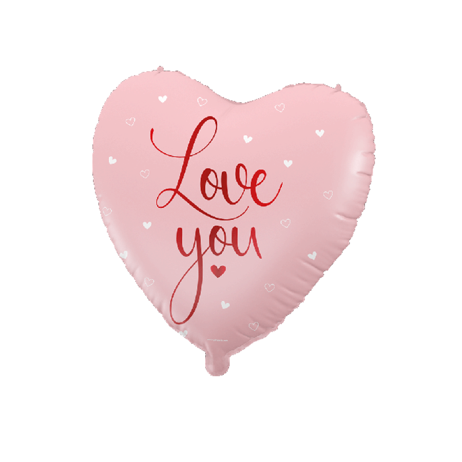 Foliopallo "Love you" vaaleanpunainen 60 cm
