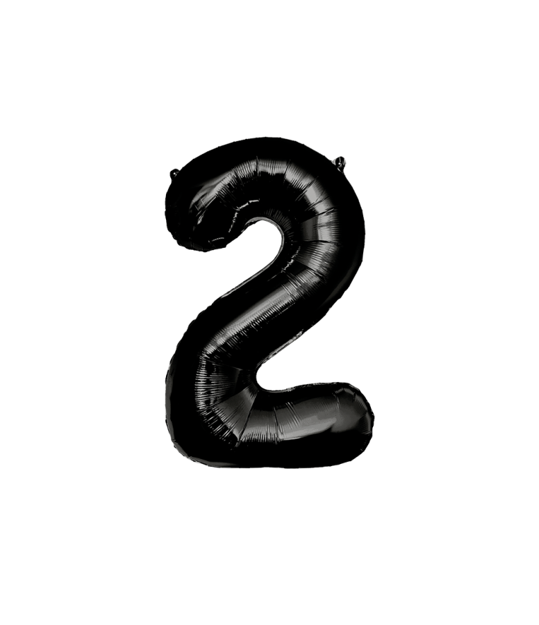 Foliopallo numero, musta, 86 cm, numero 2