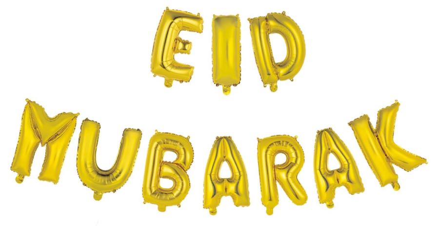 Eid Mubarak ilmapallobanneri kulta