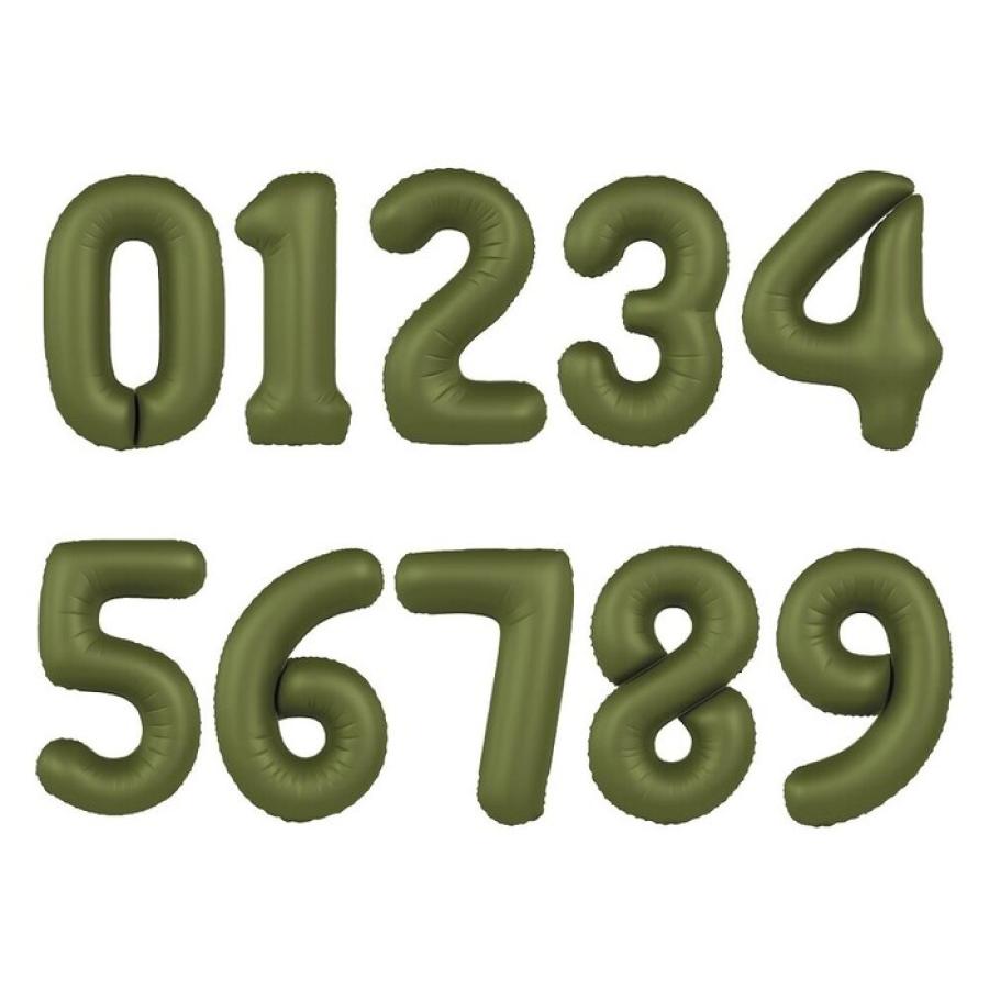 Foliopallo suuri oliivinvihreä 0 - 9, 86cm