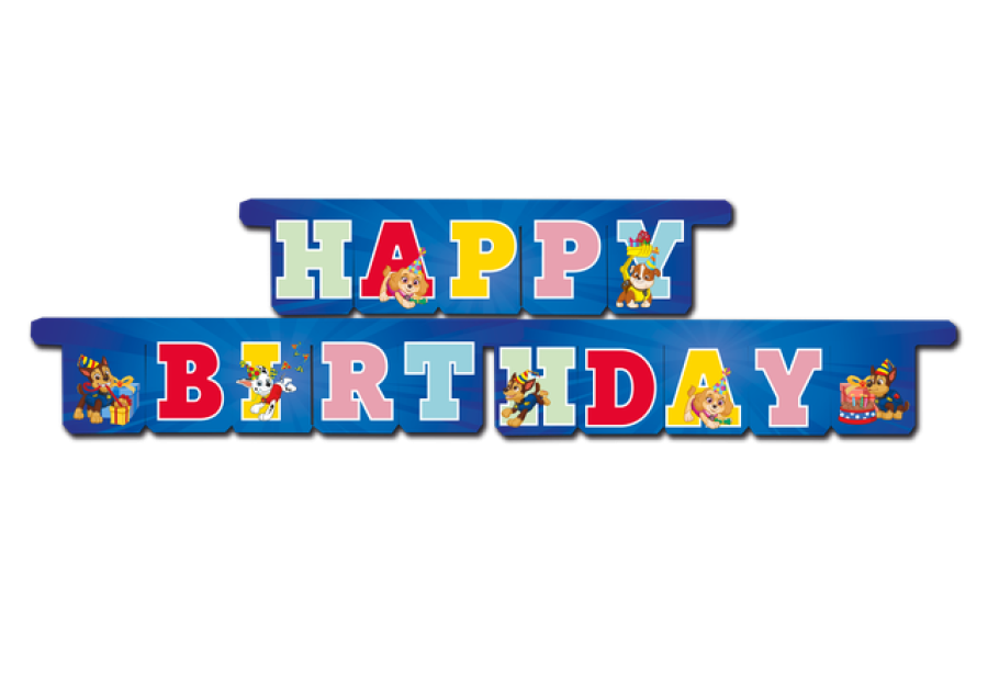 Ryhmä Hau Happy birthday banneri 3 m