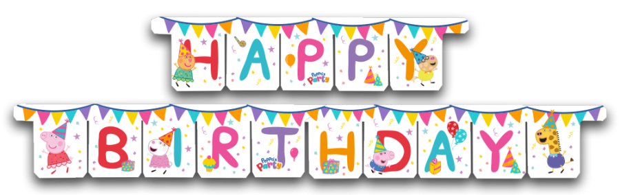 Pipsa Possu Happy birthday banneri 