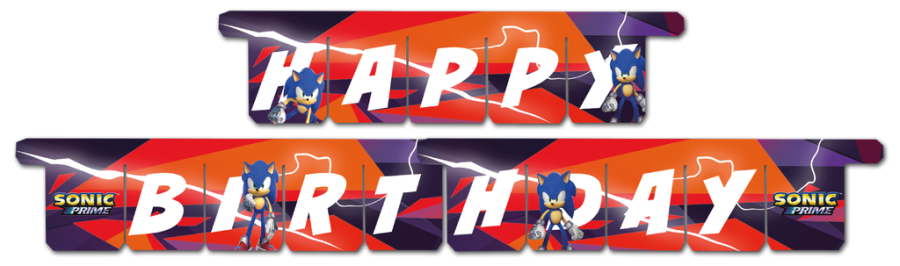 Sonic Happy birthday banneri 3 m