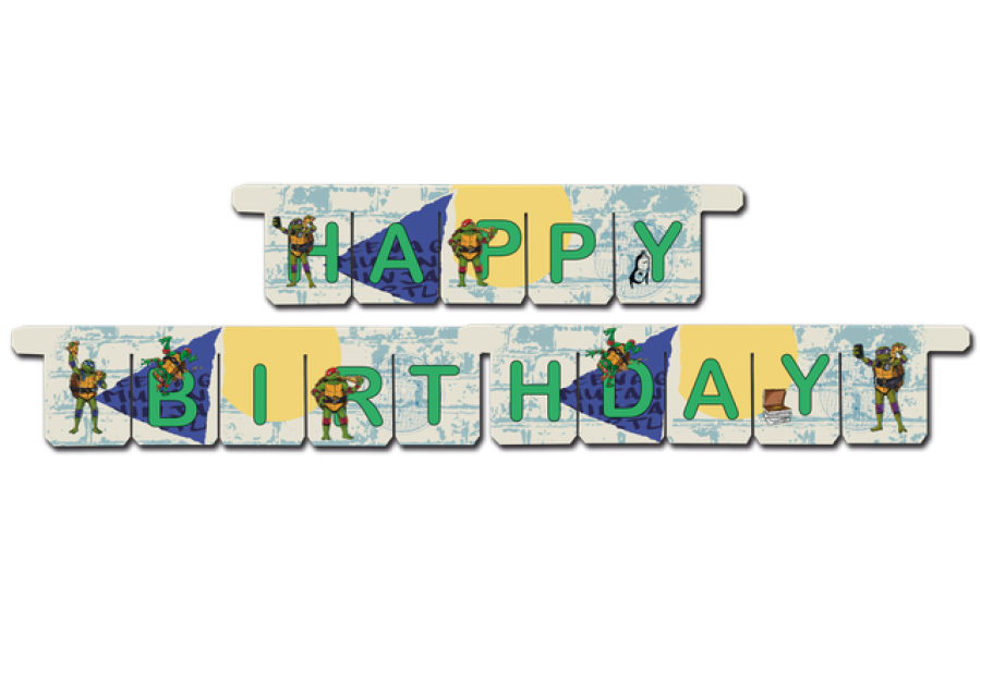 Ninja Turtles Teini-ikäiset mutanttininjakilpikonnat  Happy birthday banneri 3 m