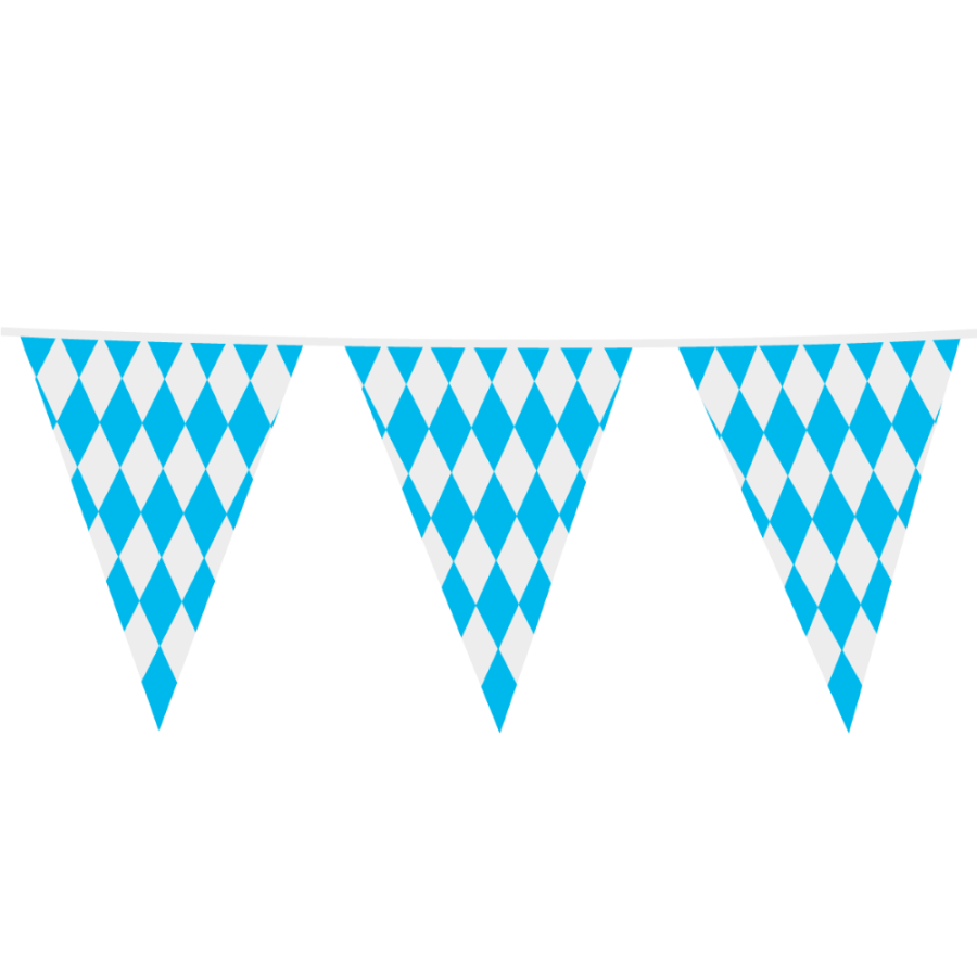 Iso lippuviiri Octoberfest sini-valkoruudullinen 30 x 45 cm, 10 m