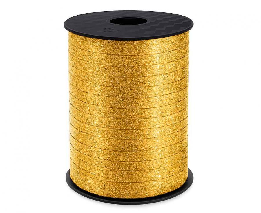 Ilmapallonauha/lahjanauha kulta glitter 5 mm, 458 metriä