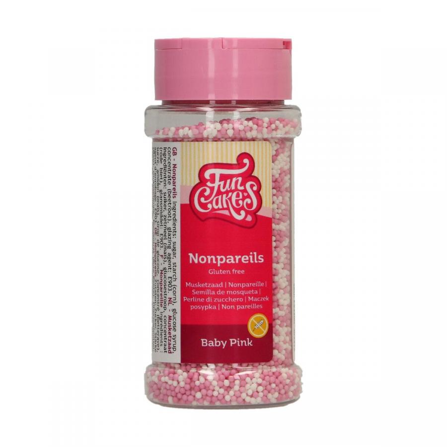 Baby pink - nonparellit (vaaleanpunainen ja valkoinen), 80 g - Gluteeniton