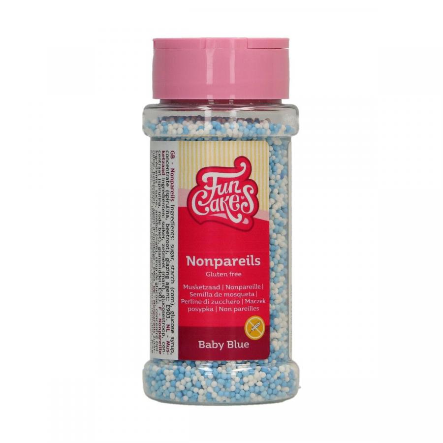 Gluteenittomat nonparellit Baby blue (vaaleansininen ja valkoinen), 80 g - Funcakes