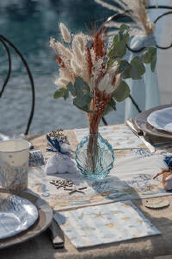 Lasimaljakko simpukka sininen 8,5 x 9,5 cm