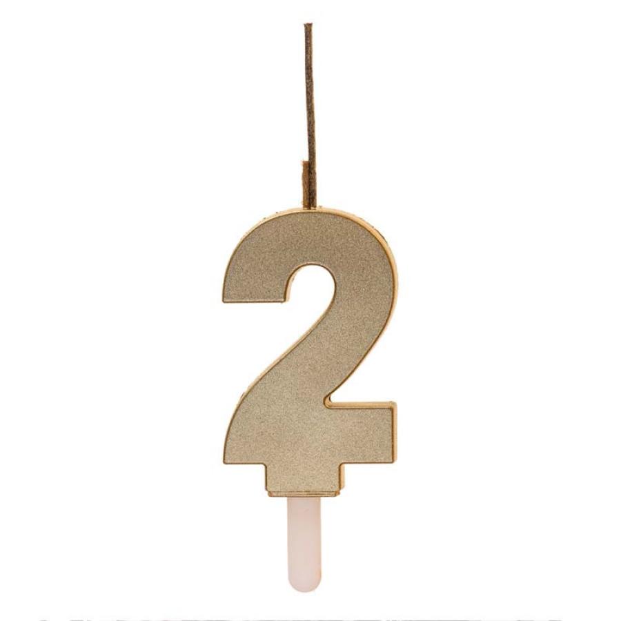 Numerokynttilä sädetikulla, numero 2