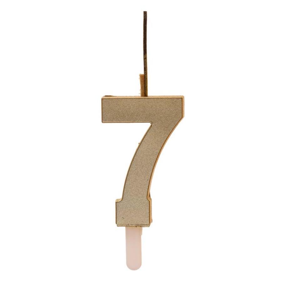 Numerokynttilä sädetikulla, numero 7