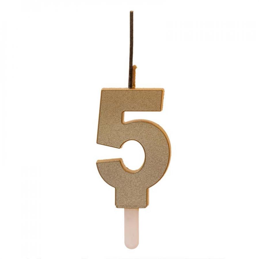 Sädetikkukynttilä numero 5, 1 kpl
