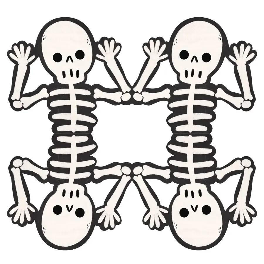 Halloween lautasliinat Luuranko Spooky Friends 16 × 15 cm, 12 kpl