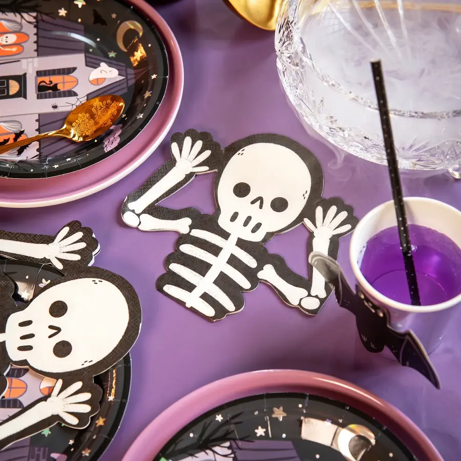 Halloween lautasliinat Luuranko Spooky Friends 16 × 15 cm, 12 kpl