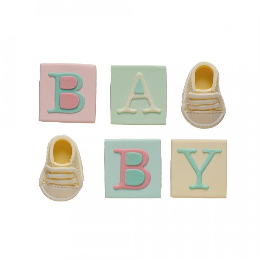 Syötävät koristeet "BABY", 6 kpl