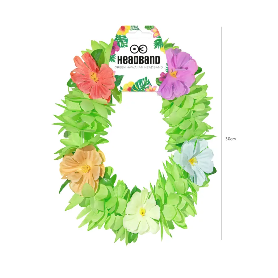 Havaiji-otsapanta vihreä – kuminauhalla