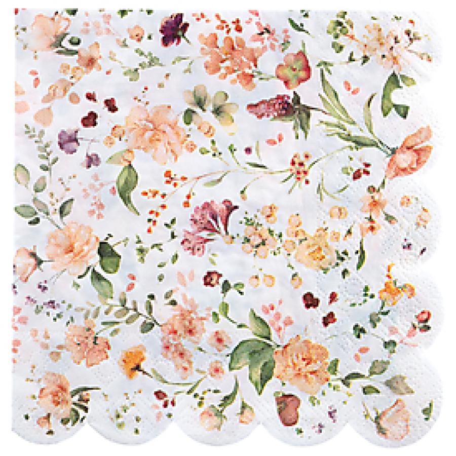 Lautasliina kesäinen kukkaketo 33 cm, 12 kpl