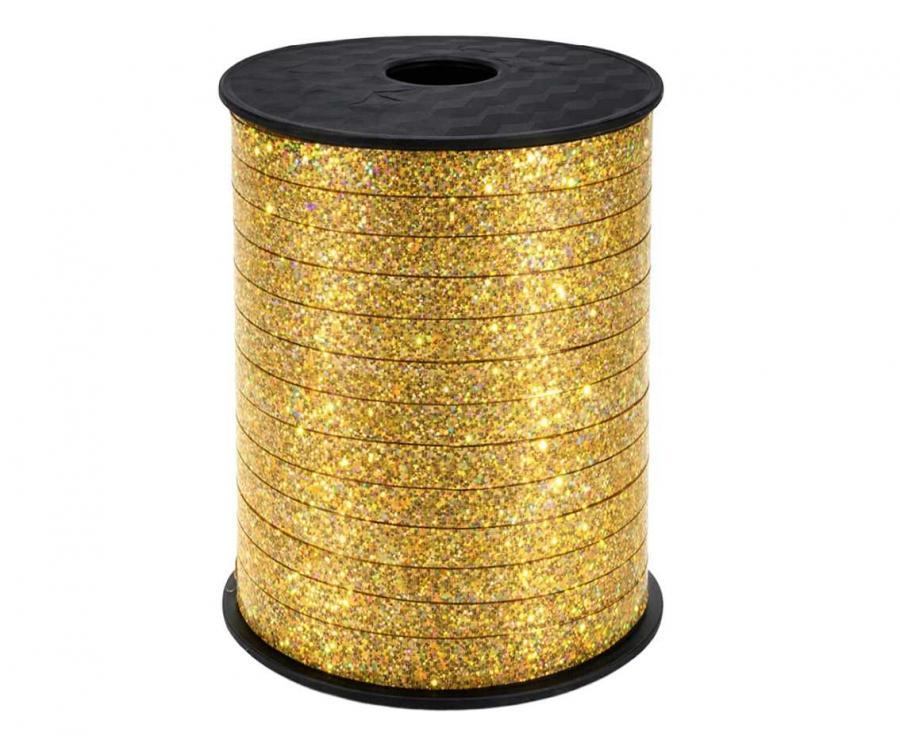 Ilmapallonauha/lahjanauha hologrammi kulta 5 mm, 458 metriä